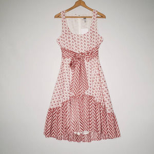 Badgley Mishka Red Embroidered Ruffle Dress